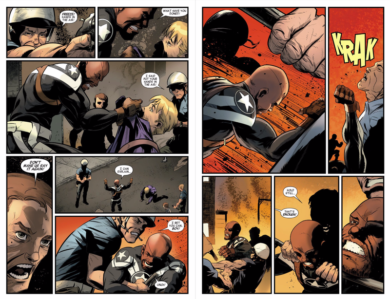 Illustration for article titled Marvel's Newest Nick Fury Comic Has a Time-Traveling Super-Racist and a Very Special Guest Star